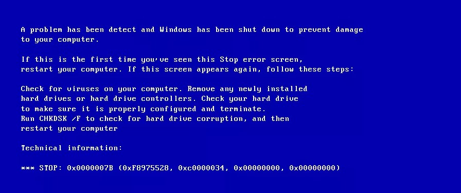 Windows XP Crashes